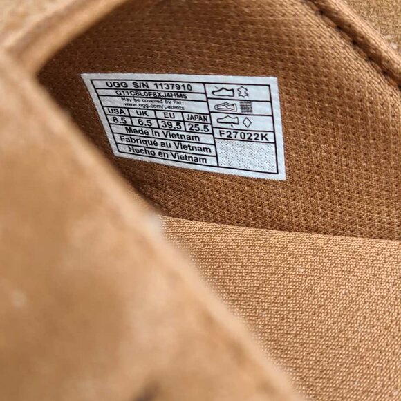 UGG Goldenstar Cross Slide size 8.5 Chestnut Suede NIB! NEW! - Picture 6 of 13